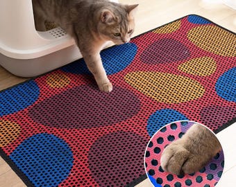 Cat Litter Mat – Printed Design & Easy-Clean – Large (60×90 cm / 24×35 in)