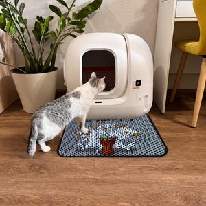Kattenbakmat – bedrukt ontwerp en eenvoudig schoon te maken – (45 x 60 cm / 17 x 24 inch) normaal formaat
