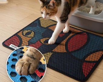 Cat Litter Mat – Printed Design & Easy-Clean – (45×60 cm / 17×24 in) Regular Size