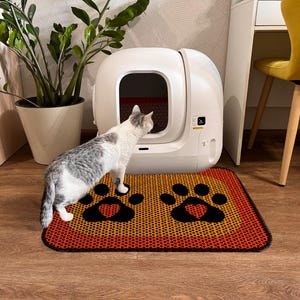 Grote kattenbakmat – bedrukt en gemakkelijk schoon te maken – (60 x 80 cm / 24 x 32 inch)