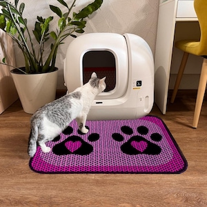 Grote kattenbakmat – bedrukt en gemakkelijk schoon te maken – (60 x 80 cm / 24 x 32 inch)