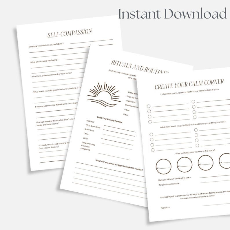 Savoring Rituals Worksheet Calming Your Mind Journal | Self-care Planner | 31-day Mental Wellness ...