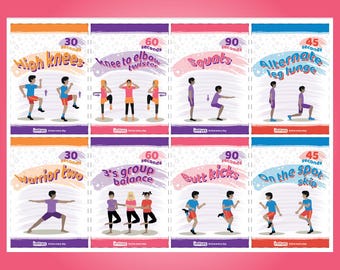 Ermutigen Sie die spielerische Bewegung mit 16 aktiven Blast Karten - Instant Download für Kinder