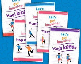 5 Printable Movement Break Posters (A4) for Kids Playroom or Classroom
