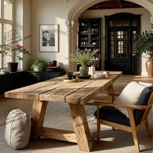 Handcrafted Reclaimed Wood Dining Table – Eco-Friendly & Unique Farmhouse Style