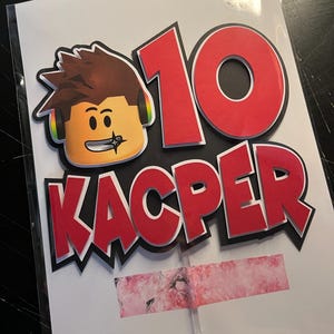 Personalised Roblox Cake Topper: Roblox Theme Party Decor bild 8