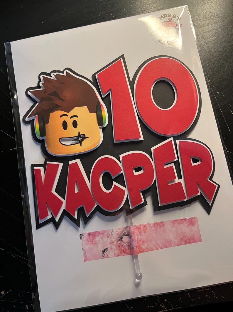 Personalised Roblox Cake Topper: Roblox Theme Party Decor bild 8
