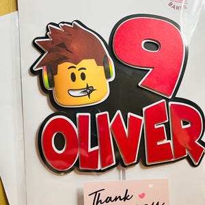 Personalised Roblox Cake Topper: Roblox Theme Party Decor bild 9