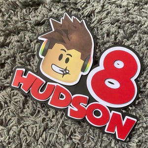 Personalised Roblox Cake Topper: Roblox Theme Party Decor bild 1