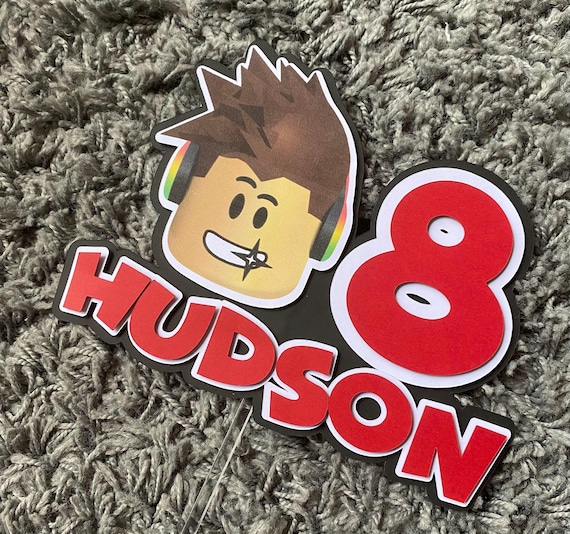 Personalised Roblox Cake Topper: Roblox Theme Party Decor