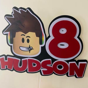 Personalised Roblox Cake Topper: Roblox Theme Party Decor bild 6