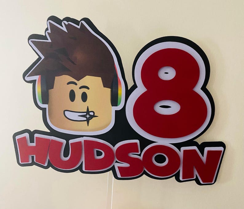 Personalised Roblox Cake Topper: Roblox Theme Party Decor bild 6