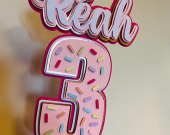 Personalised Sprinkles Birthday Cake Topper: Handmade Party Decoration