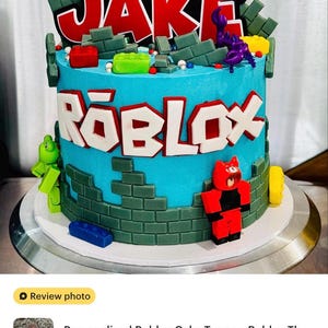 Personalised Roblox Cake Topper: Roblox Theme Party Decor bild 10