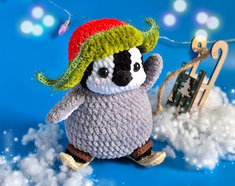 Penguin plush crochet pattern.