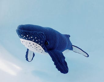 Amigurumi crochet whale pattern. Realistic stuffed animal