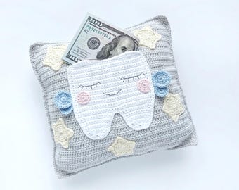 Tooth Fairy pattern. Crochet tooth pillow