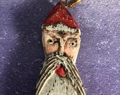 Vintage Folk Art 9 quot Long Wood Santa - Folk Art Christmas - Perfect for Country, Cottage, Shabby Chic or Ranch Christmas