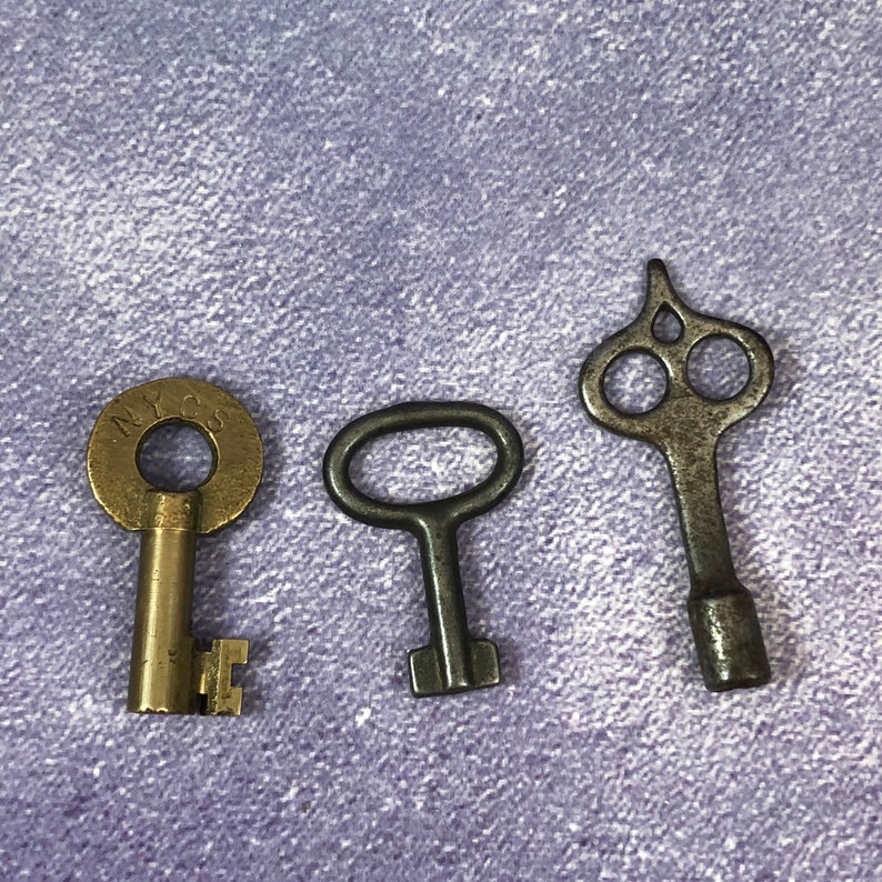 Rare Keys Double Bit Barrel Iron Key Brass New York Central Etsy
