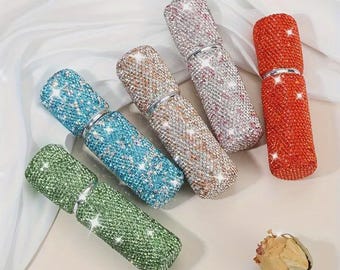 Atomizador de perfume recargable con cristales de estrás - Spray de viaje de 10 ml