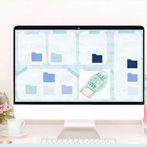 Christmas Desktop Wallpaper, Laptop Wallpaper, Macbook Wallpaper, Warm Neutral Winter Background, Modern Wallpaper, Winter Blue Background