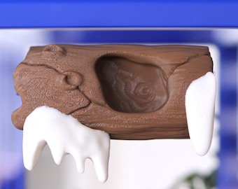 Escondite de araña saltadora: decoración de troncos de madera, refugio invernal impreso en 3D en plástico ecológico