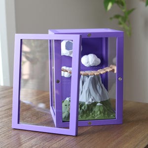 Jumping Spider Enclosure Front Opening, Decorated Enclosure, Jumping Spider Decor Available in Multiple Colors