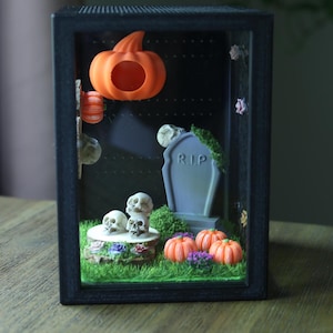 Decorated Enclosure Front Opening, Halloween Theme, Spider Cage, Jumping Spider Enclosure, Jumping Spider Habitat 6.2x4.7x4.7
