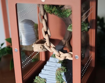 Decorated Jumping Spider Enclosure - Aztec Temple Habitat (4.5x4.5x7 in)