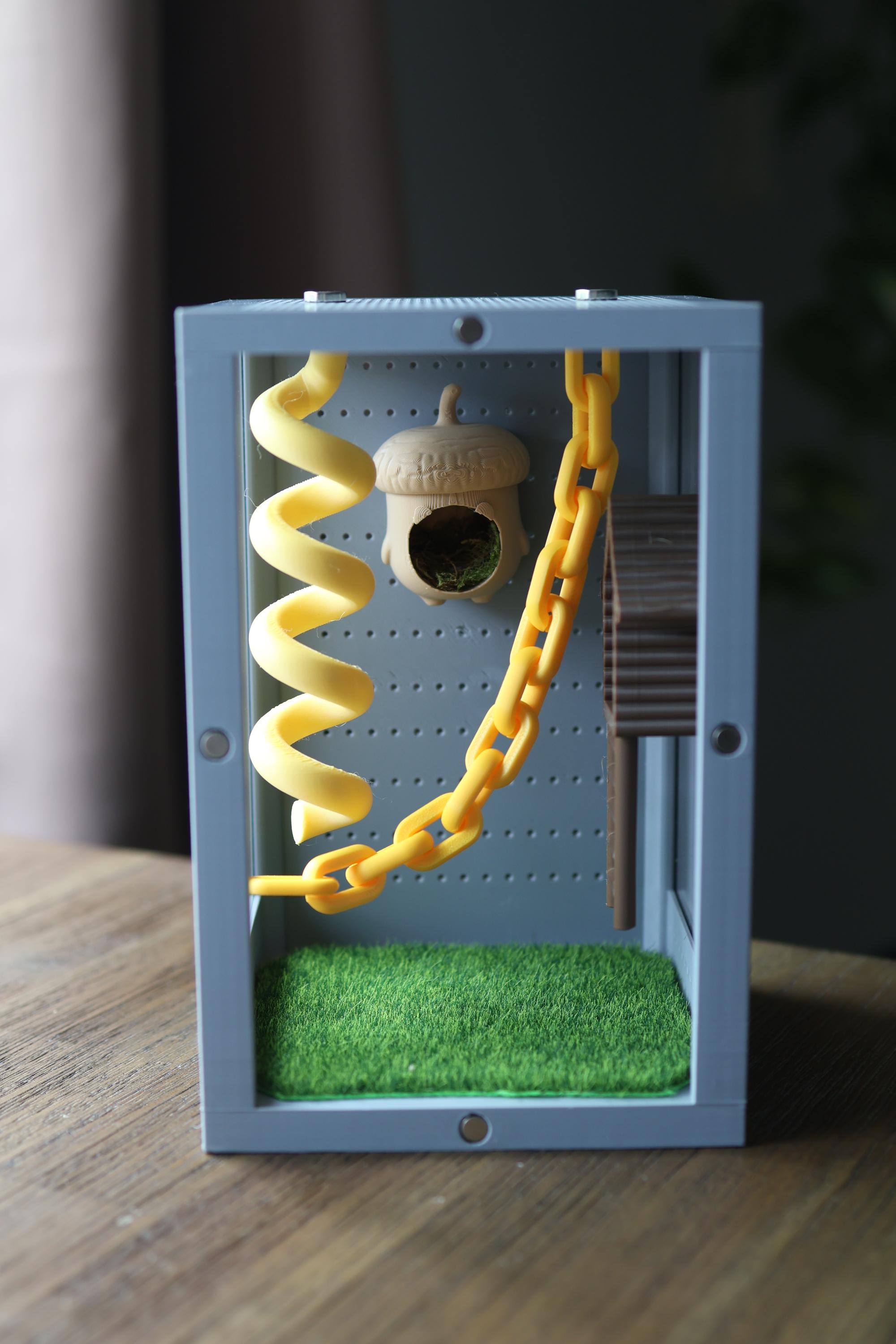 Acorn Jumping Spider Hide With Safe, Non-toxic Natural Moss – 3D