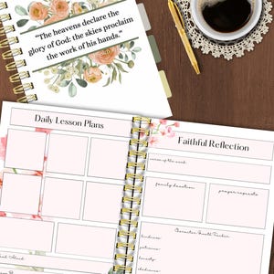 Homeschool Planner Printable | 180 Daily Lesson Plans, Weekly & Monthly Sheets, Reflection Pages, Character Tracking and Scripture