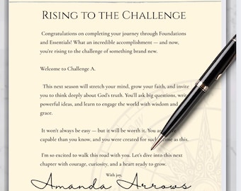 Challenge A Welcome Letter Printable: End of Year Gift (PDF)