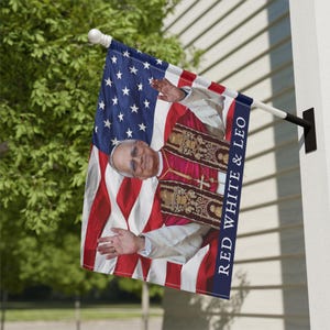 Stendardo per la casa, bandiera patriottica cattolica, decorazione americana del Vaticano, regalo per padrini, ordinazione, Stati Uniti cattolici, Papa Leone XIV