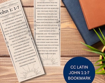 Marcador/Escritura en latín de Conversaciones Clásicas, Juan 1:1-7 (Descarga digital)