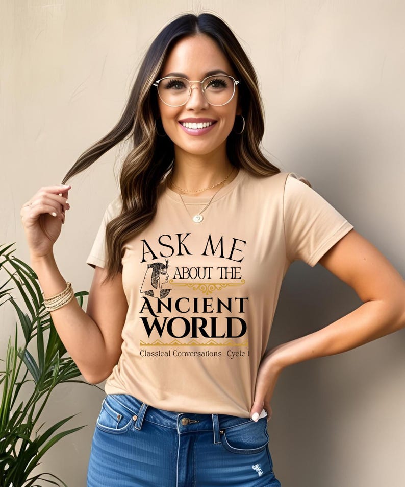 Ask Me About the Ancient World Shirt | Classical Conversations Cycle 1 | Homeschool History Tee | CC Student Gift, CC Tutor Gift image 4