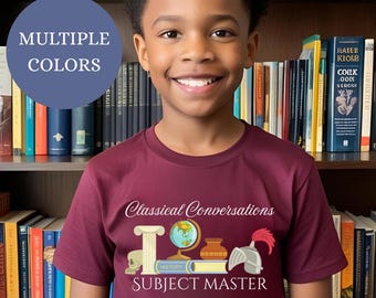 Kids Classical Education Tee, Subject Master Shirt, Classical Conversations Kids T-Shirt Learning Style Top Fun School Apparel, Tutor