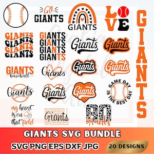 Giants SVG Bundle, Baseball Themed Cut Files, Trendy Shirt Designs (Instant Download)