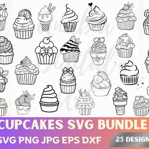 Cupcake Svg, Birthday Cupcake Svg, Muffin Svg, Dessert Svg, Layered Cupcake, Cupcake Clipart, Sweet Svg, Cupcake Cut Files, Instant Download