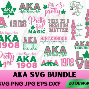 Aka Svg, Aka Svg Bundle, Aka Png, Alpha Kappa Alpha Svg, 1908 Svg, Aka Gifts, Aka Shirt, Greek Letters Svg, Greek Alphabet, Cricut Svg Files