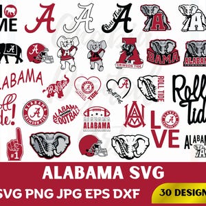 Alabama Svg, Alabama Png, Alabama Crimson Svg, Alabama State Svg, Alabama Love Svg, Alabama Football Svg, staat overzicht Svg, Cricut Cut-bestand