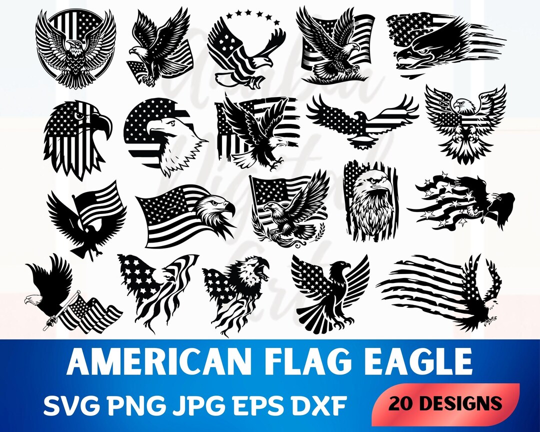 American Flag Eagle SVG Bundle: Patriotic USA Designs (digital Download ...