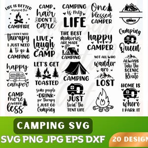 Camping Svg Bundle, Happy Camper Svg, Camping Life Svg, Campfire Svg, Adventure Svg, Camping Shirt Svg, Boho Camping Svg, Cabin Svg
