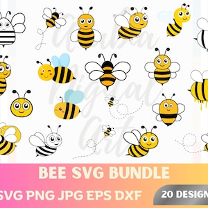 Bee Svg-bundel, Bee Cut-bestanden, Bee Png, Honingraat Svg, Bee Clipart, Honey Bee Svg, Honey Svg, Queen Bee Svg, Cute Bee Svg, Bee Hive Svg