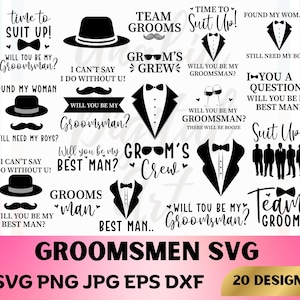 Sposi in formato SVG, Squadra dello sposo in formato SVG, Festa dello sposo in formato SVG, Uomo migliore in formato SVG, Damigella d'onore in formato SVG, Festa nuziale in formato SVG, Festa di nozze in formato SVG, File SVG per Cricut