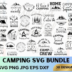 Camping Svg Bundle, Camp Life Svg, Camper Svg, Campfire Svg, Camp Saying, Hiking Svg, Summer Svg, Adventure Svg, Camping Cut Files, Camp Png