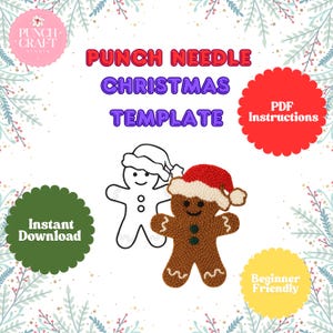 Christmas Punch Needle Pattern: Ornament or Coaster (PDF Pattern)