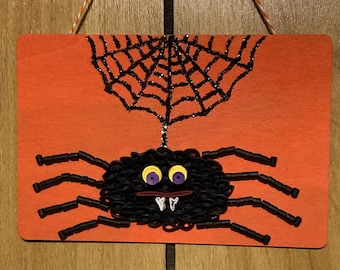 Halloween spider wall decoration with spider web