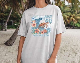 Sea Turtle PNG, Floral Sea Turtle PNG, Nautical Sublimation Designs, Tropical Flowers T-Shirt Design, Watercolor Summer Boho Clipart