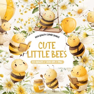 Schattige kleine bijen aquarel clipart, baby bij clipart, schattige bij PNG, honing kam clipart, aquarel bij clipart, bijen clipart commercieel gebruik