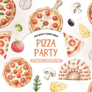 Aquarel pizza clipart, pizza party clipart, Italiaans eten illustraties, Italië aquarel clipart, pizza slice png, pizza illustratie